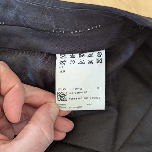 Boss Hugo Boss 38R Black James Brown Virgin Wool Modern Flat-Front Dress Pants - Picture 2 of 12